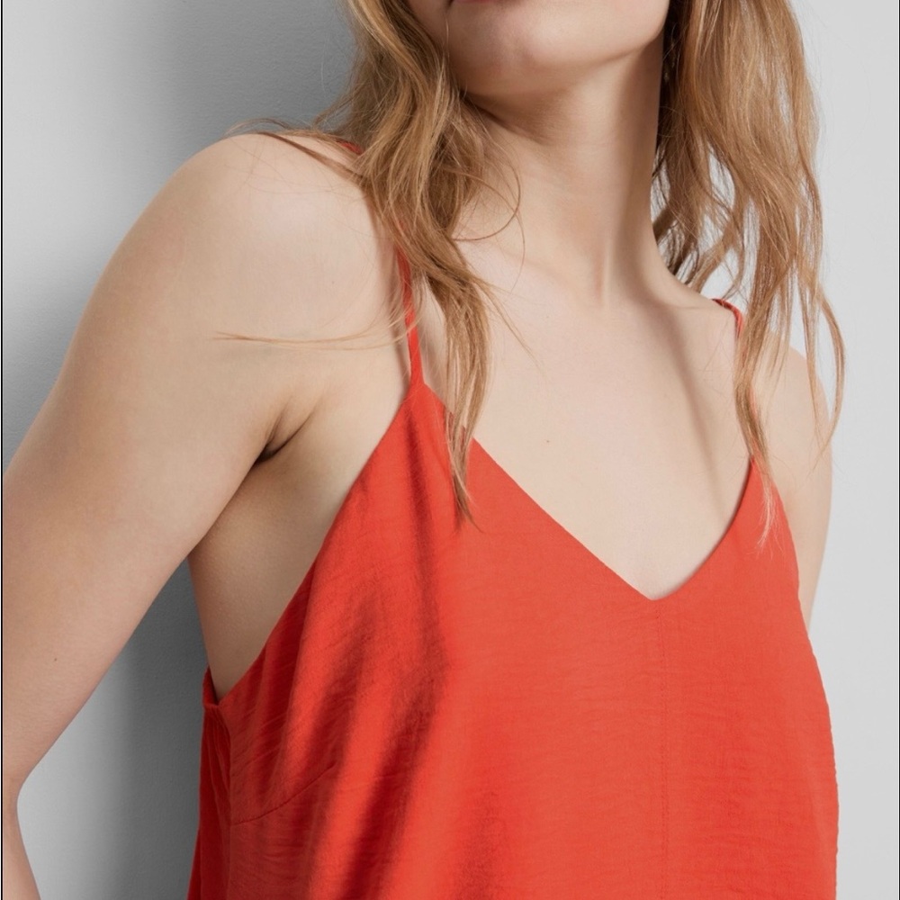 Abercrombie & Fitch Coral V-Neck Spaghetti Strap Camisole